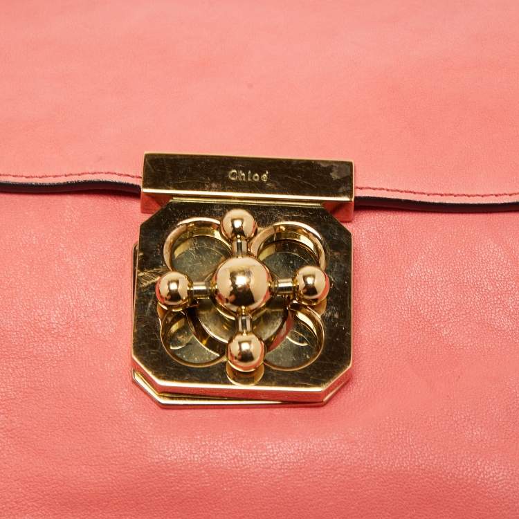 مملوكة مسبقًا Chloe Coral Orange Leather Medium Elsie Shoulder Bag