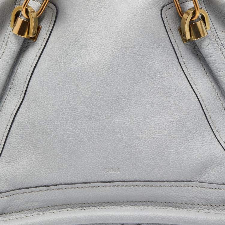 Pre Owned Chloe Light Blue Leather Medium Paraty Satchel