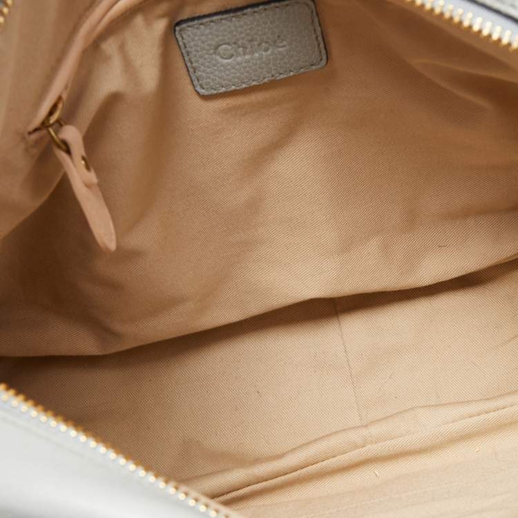 Pre Owned Chloe Light Blue Leather Medium Paraty Satchel