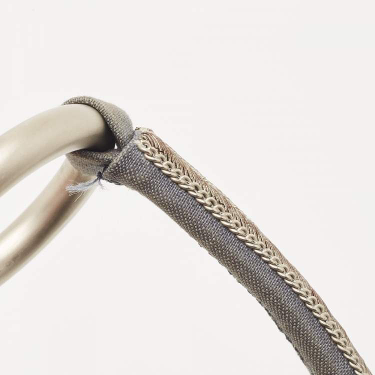 Pre Owned Chloe Light Blue Denim Chain Embellished Crescent Hobo