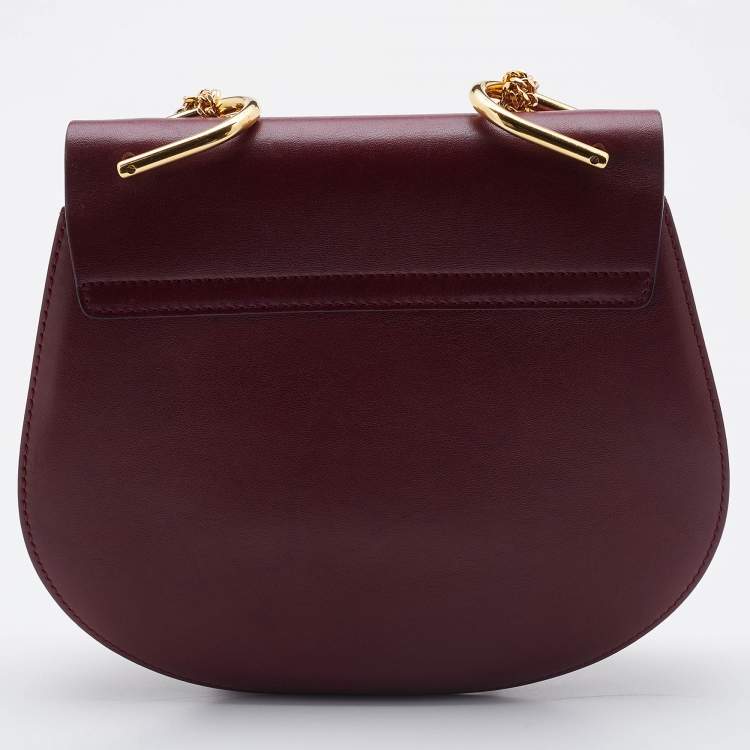 مملوكة مسبقًا Chloe Red Leather and Suede Medium Drew Shoulder Bag