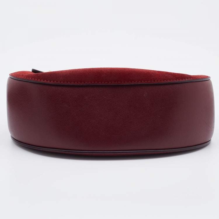 مملوكة مسبقًا Chloe Red Leather and Suede Medium Drew Shoulder Bag