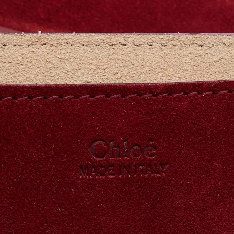 مملوكة مسبقًا Chloe Red Leather and Suede Medium Drew Shoulder Bag