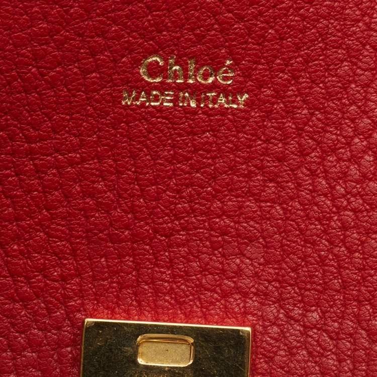 Pre Owned Chloe Red Leather Small Drew Chain Crossbody Bag