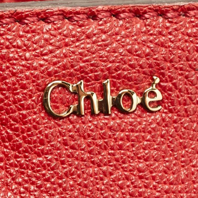 مملوكة مسبقًا Chloé Red Leather Large Elsie Shoulder Bag