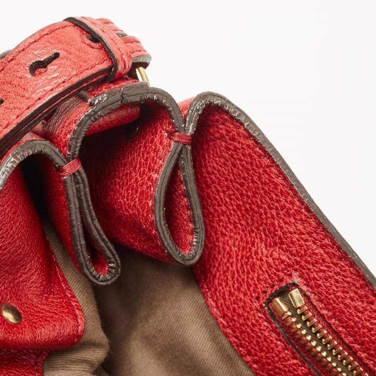 مملوكة مسبقًا Chloé Red Leather Large Elsie Shoulder Bag