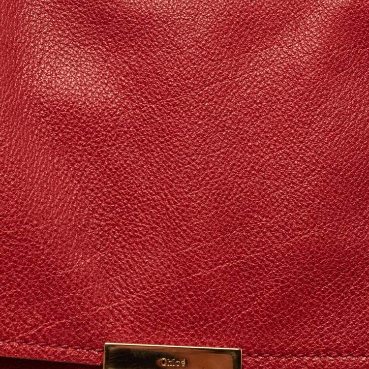 مملوكة مسبقًا Chloé Red Leather Large Elsie Shoulder Bag