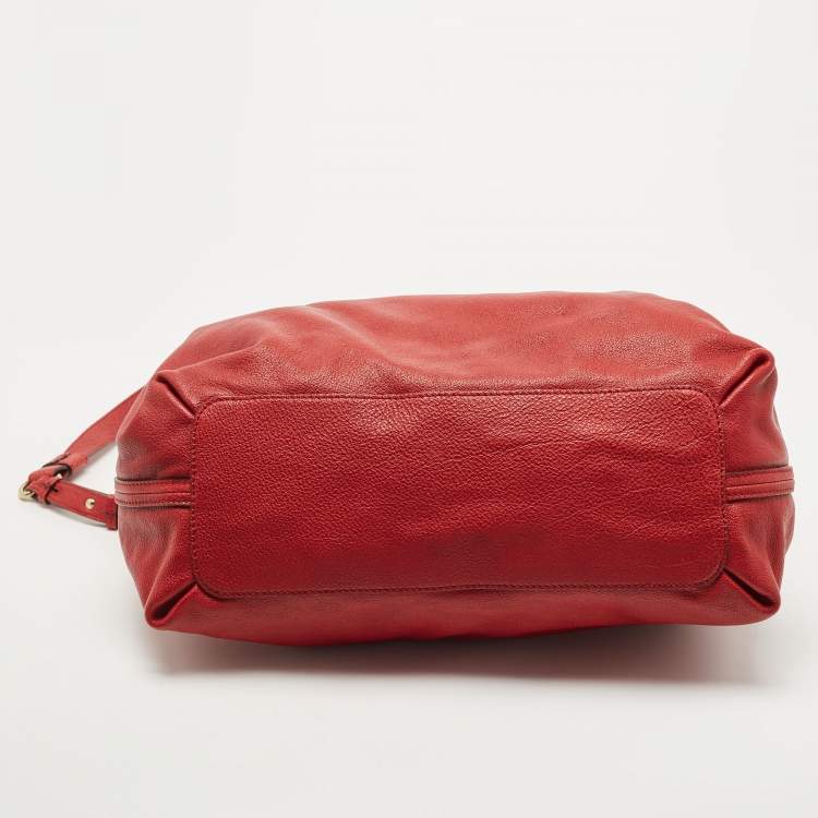 مملوكة مسبقًا Chloé Red Leather Large Elsie Shoulder Bag