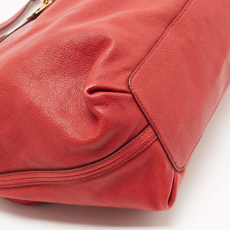 مملوكة مسبقًا Chloé Red Leather Large Elsie Shoulder Bag