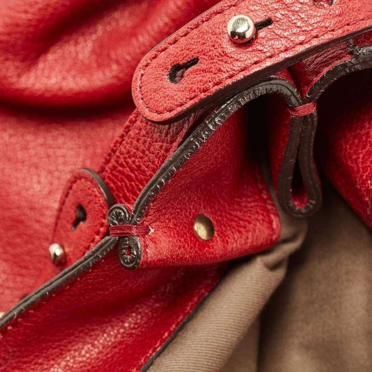مملوكة مسبقًا Chloé Red Leather Large Elsie Shoulder Bag