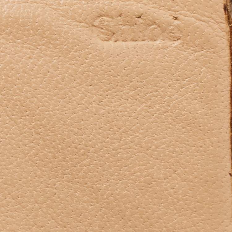 Pre Owned Chloe Metallic Beige Python Flap Continental Wallet