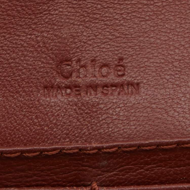 Pre Owned Chloe Rust Leather Flap Continental Wallet