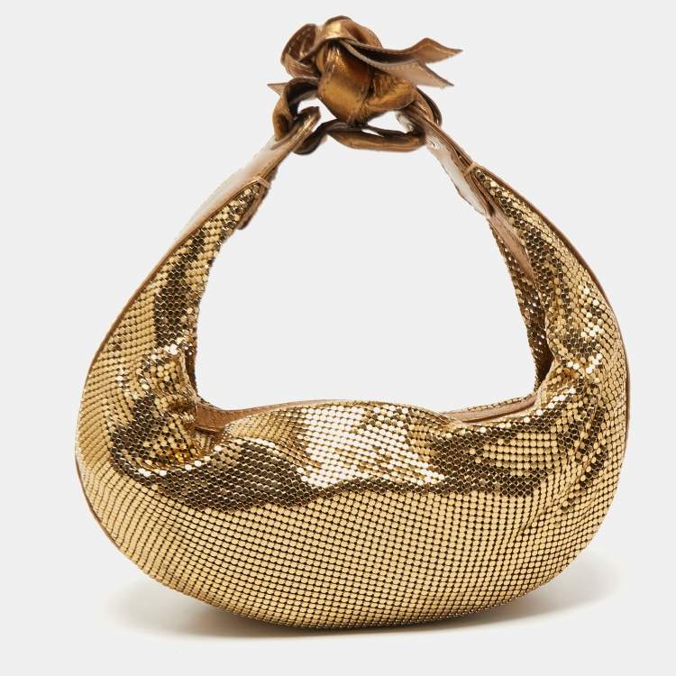 Pre Owned Chloe Gold Leather and Chainmail Mini Hobo