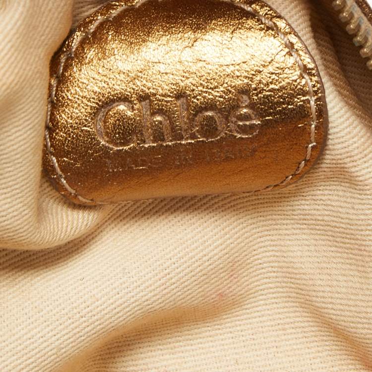Pre Owned Chloe Gold Leather and Chainmail Mini Hobo