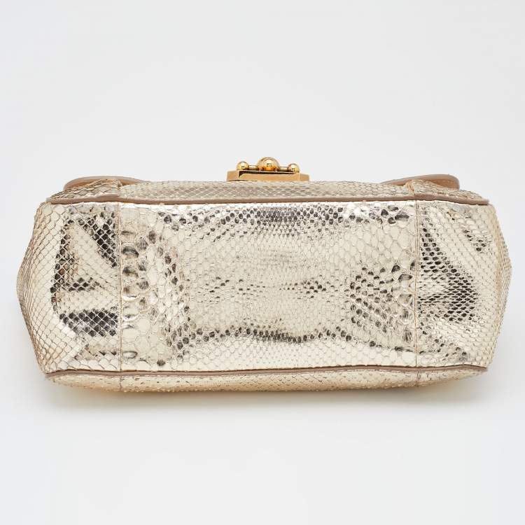 مملوكة مسبقًا Chloé Gold Python Medium Elsie Shoulder Bag