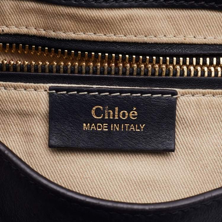 Pre Owned Chloe Black Leather and Suede Medium Faye Backpack