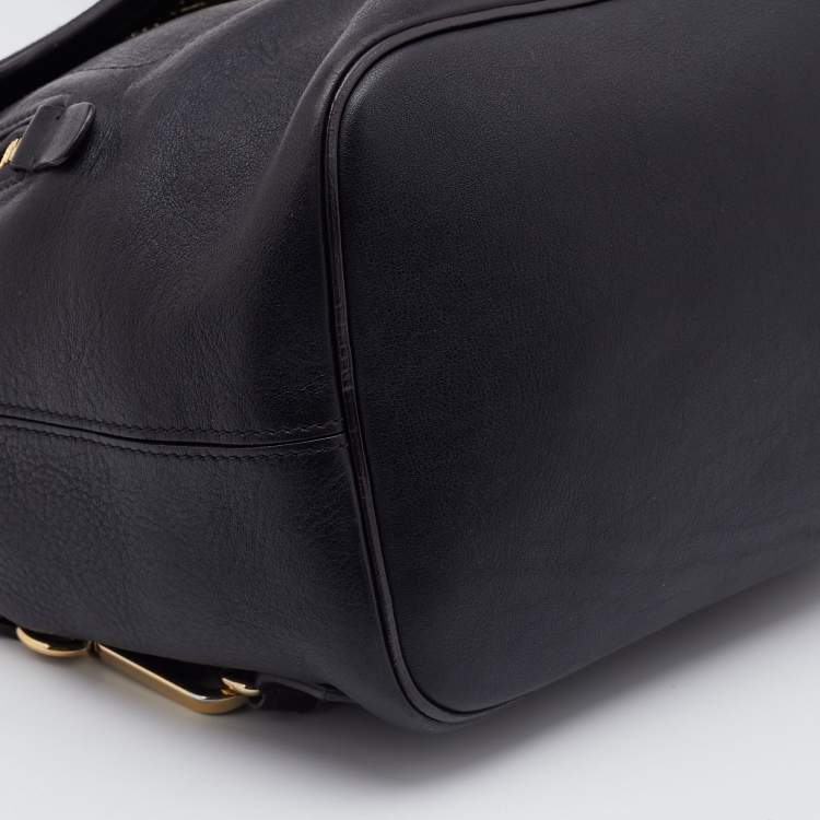 Pre Owned Chloe Black Leather and Suede Medium Faye Backpack