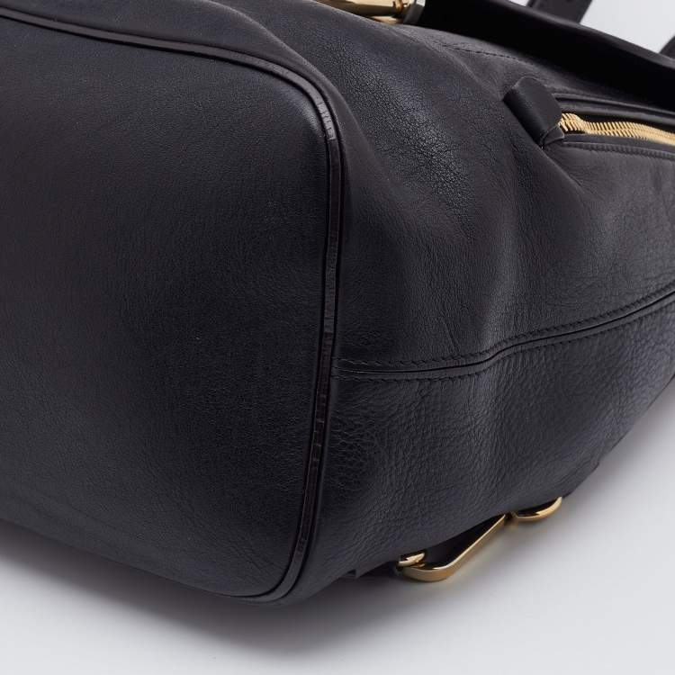 Pre Owned Chloe Black Leather and Suede Medium Faye Backpack