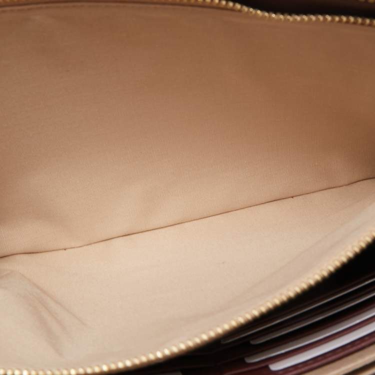 Pre Owned Chloe Burgundy Leather Alphabet Flat Pouch