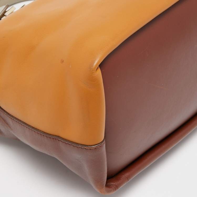 Pre Owned Chloe Tan/Brown Leather Medium Baylee Tote