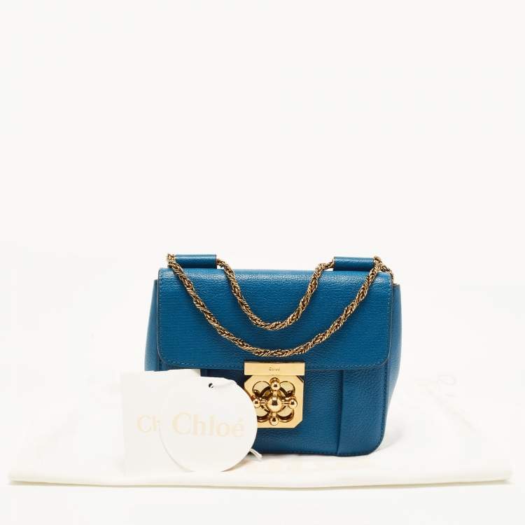 Pre Owned Chloe Blue Leather Small Elsie Shoulder Bag