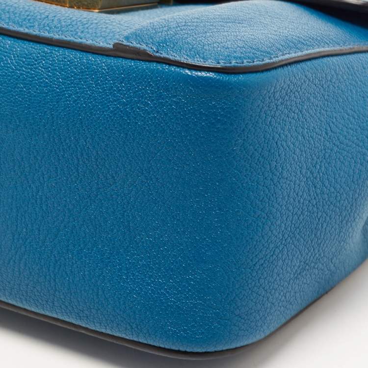 Pre Owned Chloe Blue Leather Small Elsie Shoulder Bag