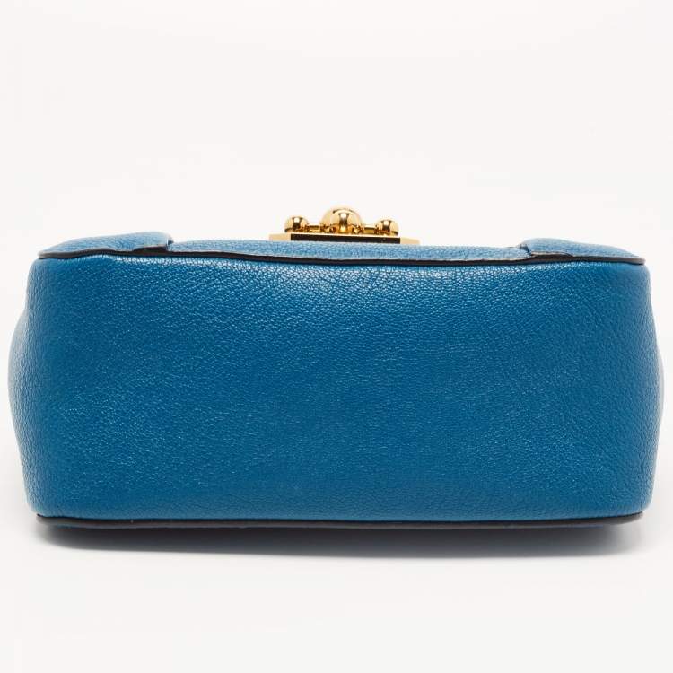 Pre Owned Chloe Blue Leather Small Elsie Shoulder Bag
