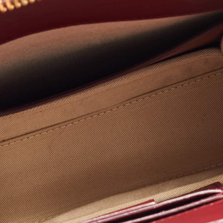 Pre Owned Chloe Maroon Leather and Suede Small Roy Shoulder Bag