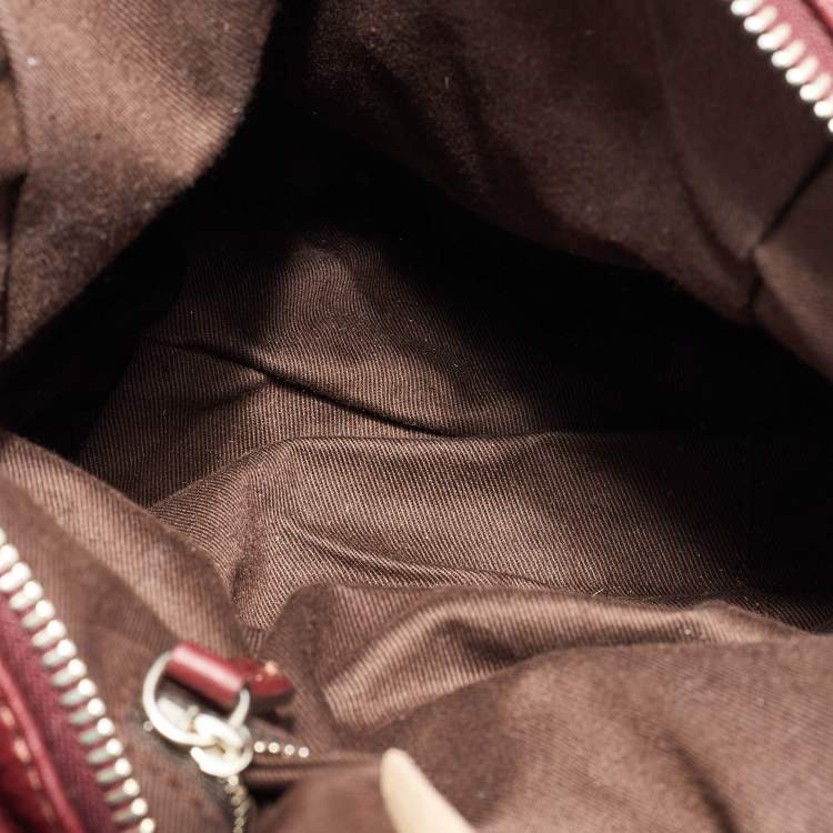 Pre Owned Chloé Burgundy Leather Paddington Satchel