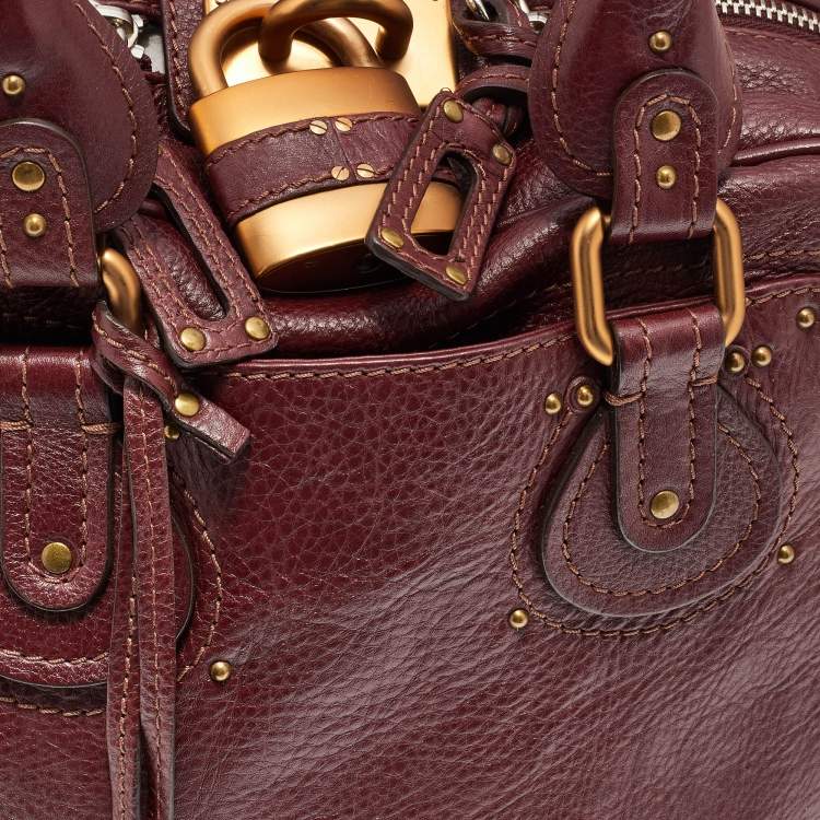 Pre Owned Chloé Burgundy Leather Paddington Satchel