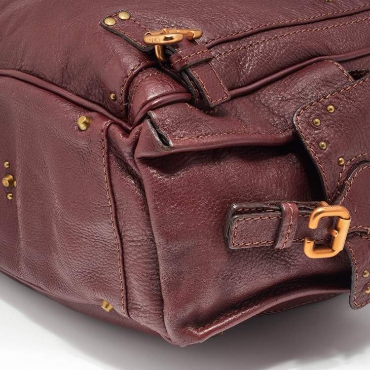 Pre Owned Chloé Burgundy Leather Paddington Satchel