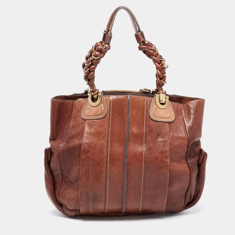 Pre Owned Chloe Brown Leather Heloise Hobo