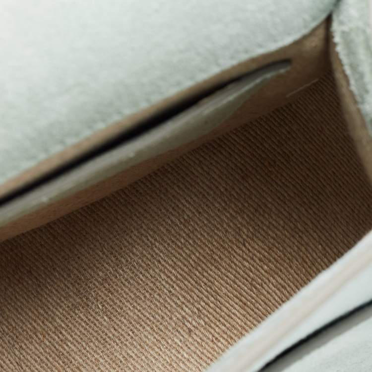 مملوكة مسبقًا Chloe Airy Green Suede and Leather Small Marcie Saddle Bag