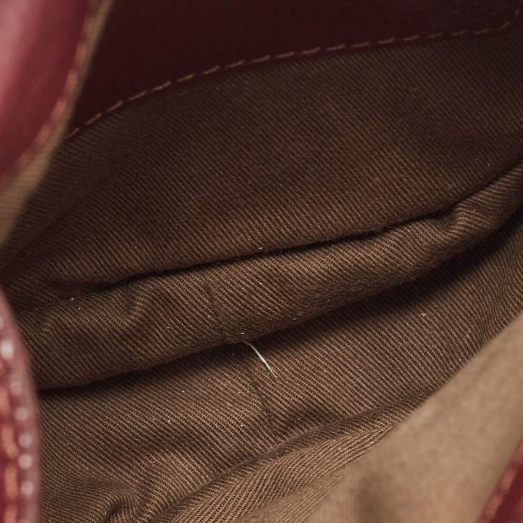 Pre Owned Chloe Burgundy Leather Mini Marcie Crossbody Bag