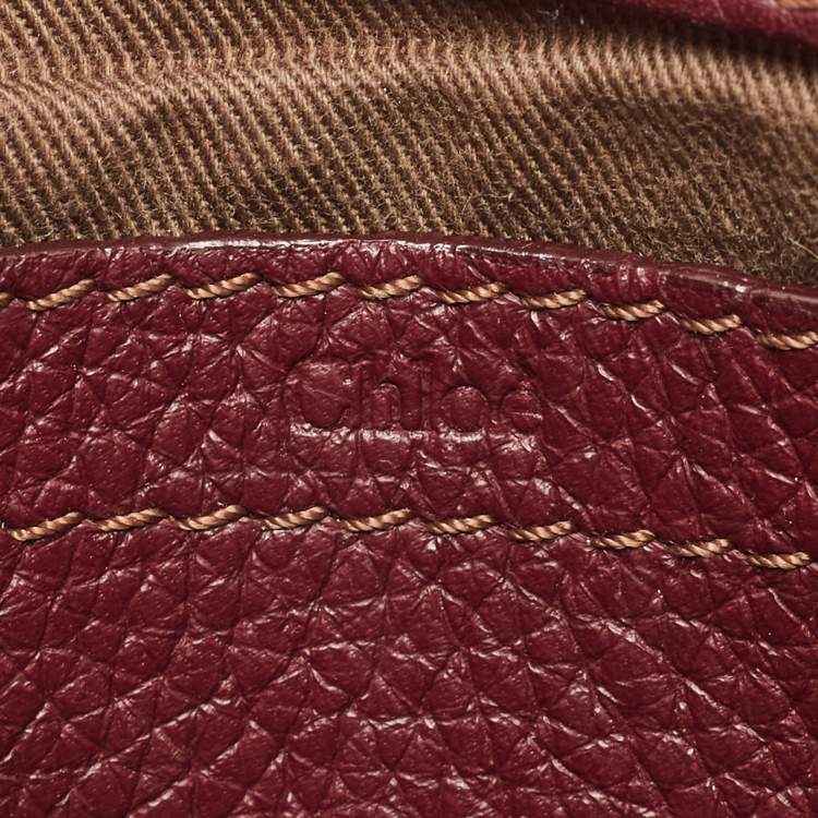 Pre Owned Chloe Burgundy Leather Mini Marcie Crossbody Bag