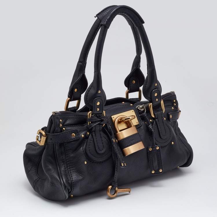 Pre Owned Chloe Black Leather Medium Paddington Satchel