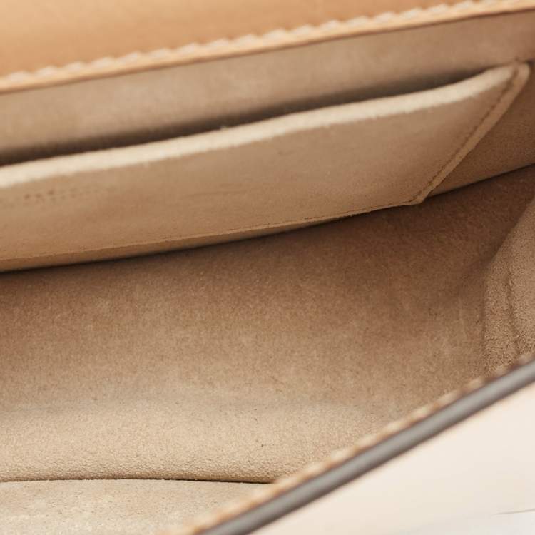 Pre Owned Chloe Beige Glazed Leather Small Nile Bracelet Shoulder Bag