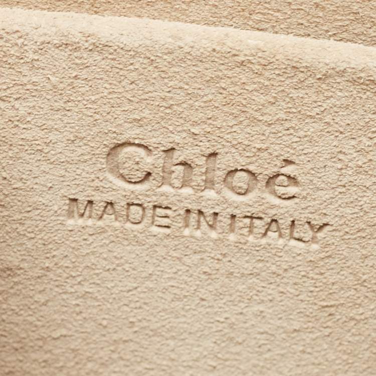Pre Owned Chloe Beige Glazed Leather Small Nile Bracelet Shoulder Bag
