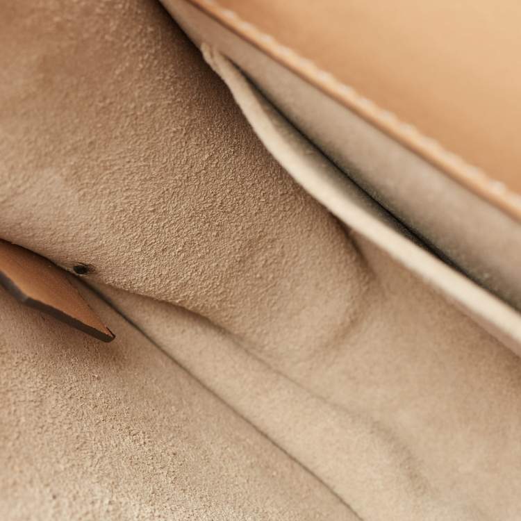 Pre Owned Chloe Beige Glazed Leather Small Nile Bracelet Shoulder Bag