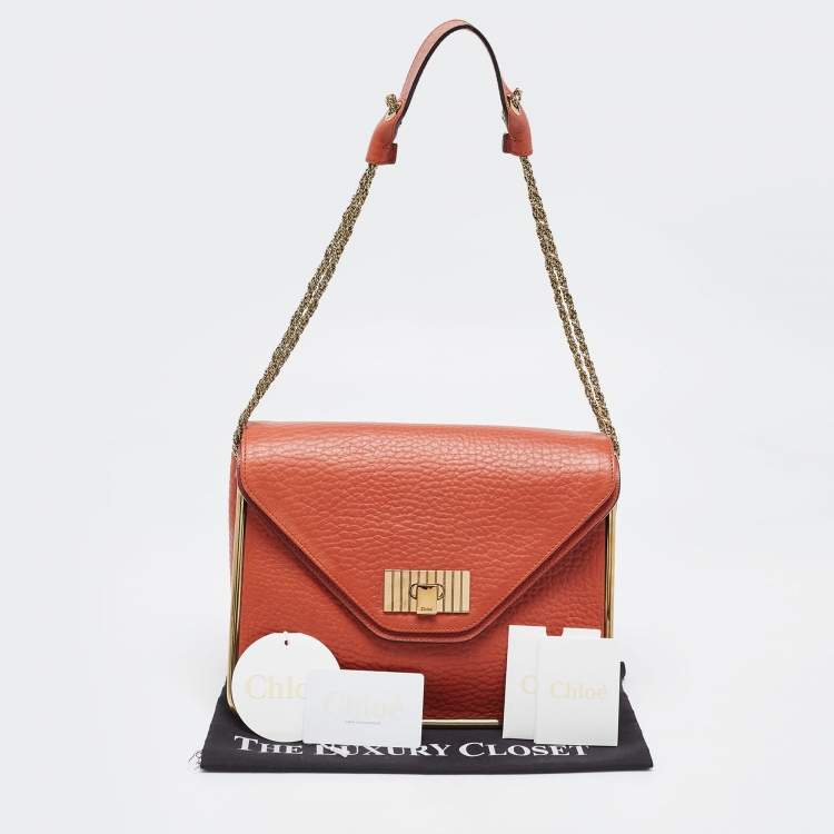 مملوكة مسبقًا Chloe Brown Leather Medium Sally Shoulder Bag