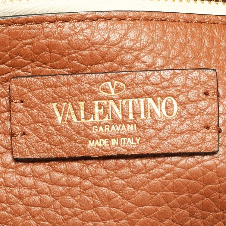 Pre Owned Valentino Multicolor Raffia and Leather Rockstud Summer Tote