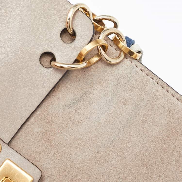 Pre Owned Chloe Beige Leather and Suede Jane Tassel Crossbody Bag