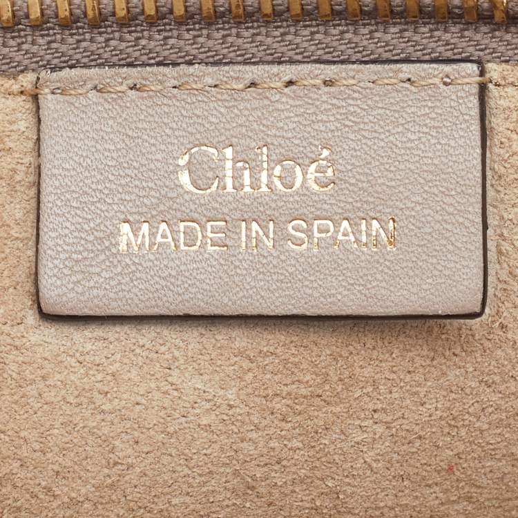 Pre Owned Chloe Beige Leather and Suede Jane Tassel Crossbody Bag