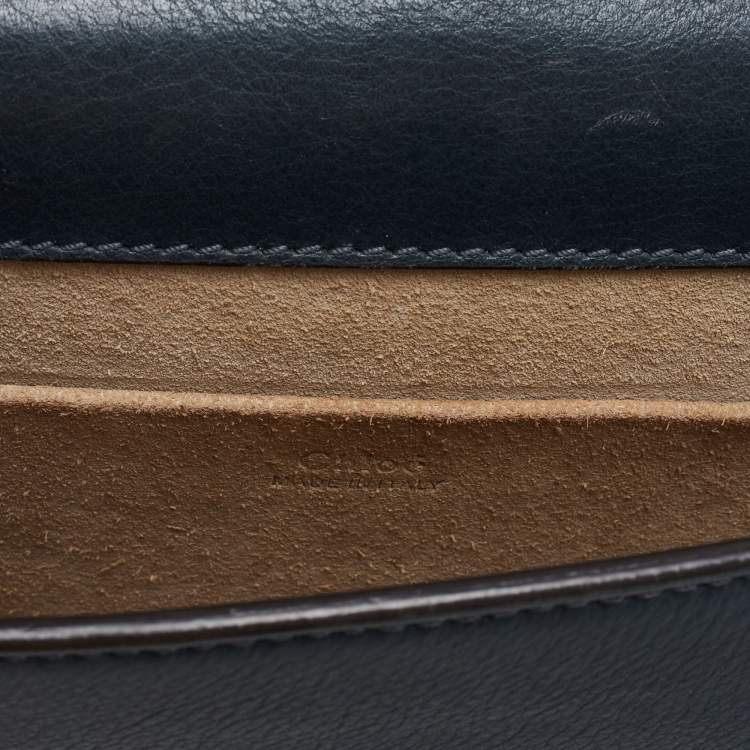 Pre Owned Chloe Teal Leather Small Nile Bracelet Crossbody Bag