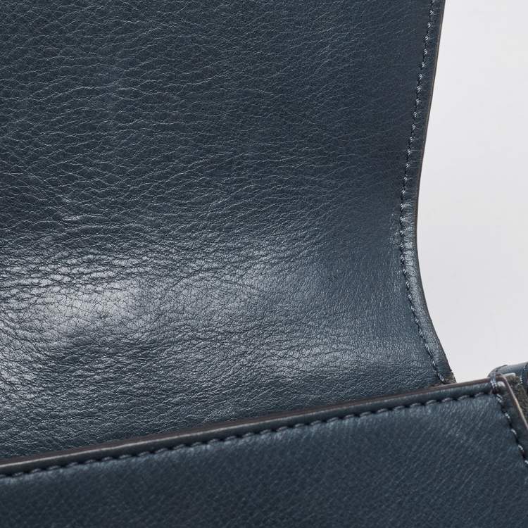 Pre Owned Chloe Teal Leather Small Nile Bracelet Crossbody Bag