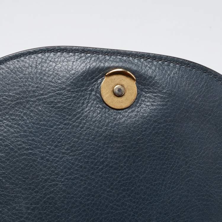 Pre Owned Chloe Teal Leather Small Nile Bracelet Crossbody Bag