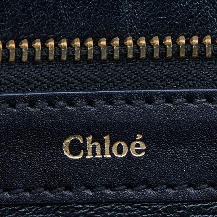 Pre Owned Chloe Black Leather Flap Top Handle Bag