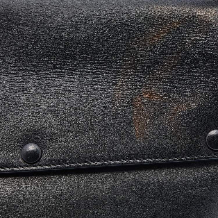 Pre Owned Chloe Black Leather Flap Top Handle Bag