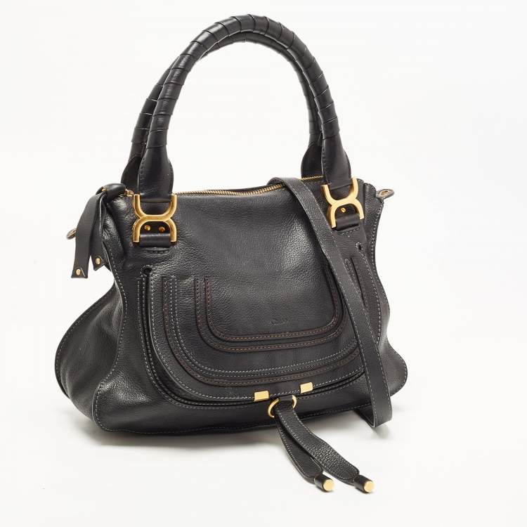 Pre Owned Chloe Black Leather Medium Marcie Shoulder Bag