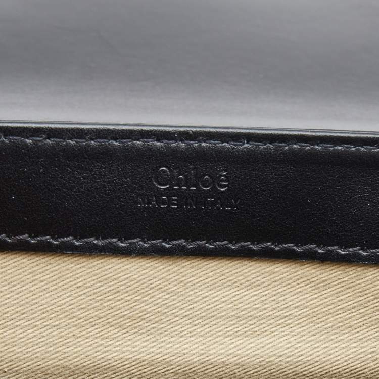 Pre Owned Chloe Black Leather Small C Top Handle Bag